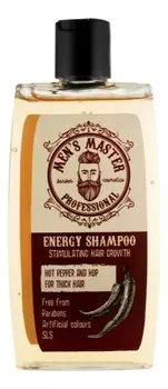 Стимулирующий шампунь для волос Men’s Master Energy Shampoo 260мл (красный перец, кофеин и хмель)