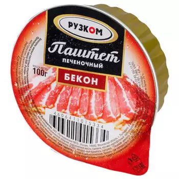 Паштет рузком печеночный 100г бекон ж/б