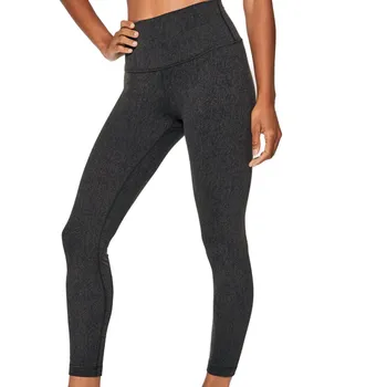 Lululemon Женские спортивные брюки Wunder Under, черно-зеленые, смешанные цвета