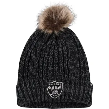 Женская черная вязаная шапка с манжетами и помпоном Meeko '47 Las Vegas Raiders Logo