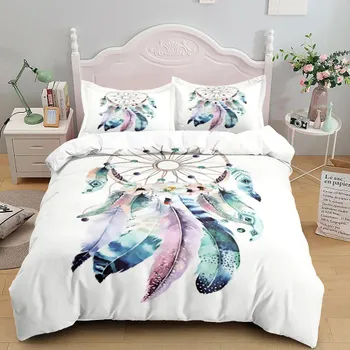 Комплект постельного белья Bohemian Mandala Purple Duvet Cover Set Single Twin Double Queen King Cal King Size 70x133cm 2pcs