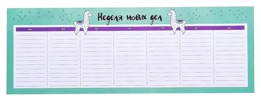 Расписание уроков планер Besmart 28л склейка недат105x297мм Zoo ламы N2016
