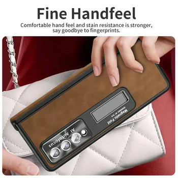 Модный защитный кожаный чехол из закаленного стекла для Samsung Galaxy Z Fold 4 5g Fold4 Fold 3 Fold3 Zfold4 Чехлы для телефонов с подставкой for Samsung Z Fold 3 красный