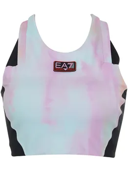 Спортивный бюстгальтер с логотипом Ea7 Emporio Armani, розовый