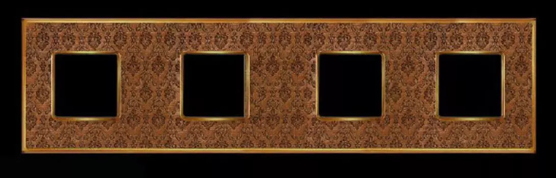 FD01324DBOB Рамка Vintage Tapestry Decorbrass / Золото 4-постовая Fede