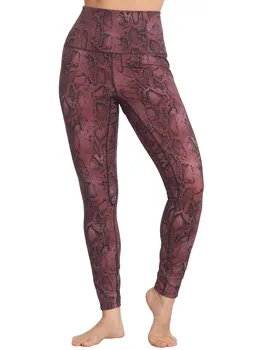 Леггинсы для йоги Body Up женские, цвет maroon snakeskin