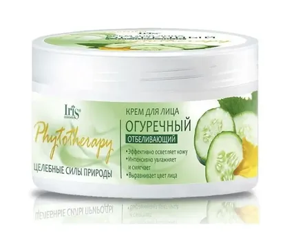 IRIS PHYTOTHERAPY Крем для лица Огуречный отбеливающий 180мл