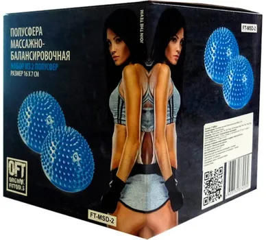 Массажная полусфера Original FitTools балансировочная зеленый, 2 шт