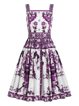 Dolce & Gabbana платье мини с принтом Maiolica, белый