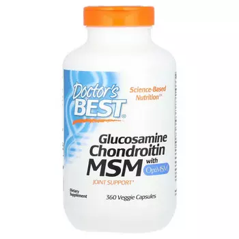 Doctor's Best, глюкозамин, хондроитин и МСМ с OptiMSM, 360 вегетарианских капсул