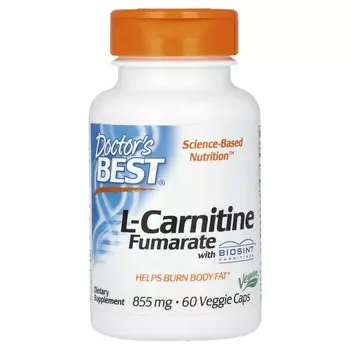 Doctor's Best, L-карнитин фумарат с карнитинами Biosint, 855 мг, 60 вегетарианских капсул
