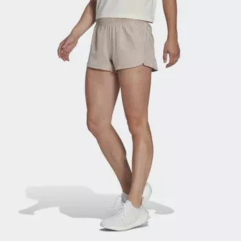 Женские шорты adidas Pacer 3-Stripes Woven Heather Shorts (Коричневые)