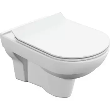 Унитаз подвесной безободковый Cersanit City New Clean ON с сиденьем микролифт Slim (S-MZ-CITY-COn-S-DL-w/60436)