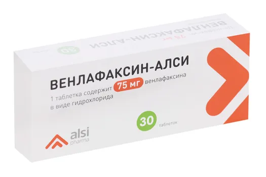 Венлафаксин-Алси 75 мг, 30 шт, таблетки