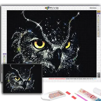 5D DIY животное Сова вышивка крестиком стразы Алмазный рисунок вышивка мозаика домашний декор Full Round 20X30CM