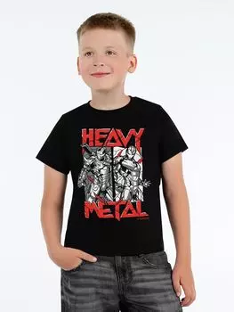 Футболка детская Heavy Metal, черная, на рост 130-140 см (10 лет)