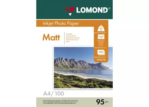 Фотобумага_для струйной печати, A4, 95 г/м2, 100 листов, односторонняя, матовая (0102125)