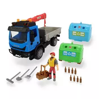 Dickie Toys игровой набор "Перевозчик стеклотары" 7 аксессуаров Playlife, свет, звук, 25 см, 3836003