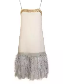 Платье с перьями PRADA