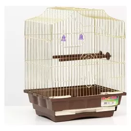 Клетка для птиц "Алиса", укомплектованная, 30 х 23 х 39 см, золотая
