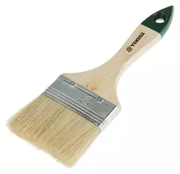 Кисть плоская Tundra, натуральная щетина, деревянная ручка, 3", 20 х 7,5 х 1,5 см