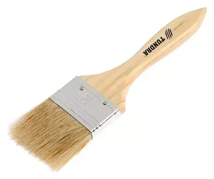 Кисть плоская Tundra, смешанная щетина, деревянная ручка, 2", 50 мм