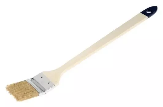 Кисть радиаторная Tundra, натуральная щетина, деревянная рукоятка, 2", 50 мм