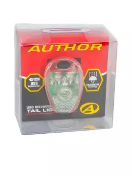 Фонарь задний AUTHOR 1 диод 1W/2 функции A-Star линзы Li-Ion АКБ красный 8-12039151