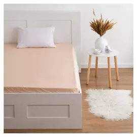 Простыня на резинке этель 160*200*25 см, цв. бежевый, 100% хлопок, мако-сатин, 128 г/м²