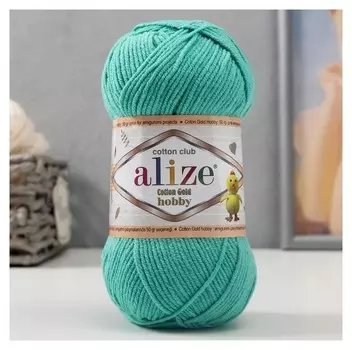 Пряжа "Cotton Gold Hobby" 55% хлопок, 45% акрил 165м/50гр (610 нефрит)