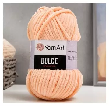 Пряжа "Dolce" 100% микрополиэстер 120м/100гр (773 персик)