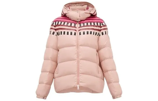 Пуховик женский розовый Moncler, розовый