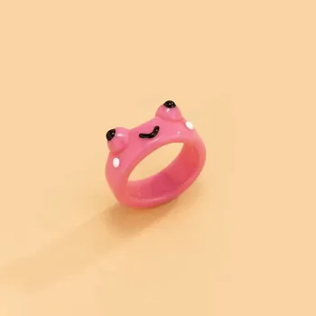 Красочное акриловое кольцо с цыпленком-лягушкой frog белый