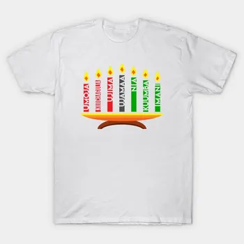 Женская футболка Kwanzaa Candles Holiday Harajuku Print Kawaii Футболка Летняя с коротким рукавом Женская футболка Топ S