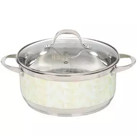 Кастрюля нержавеющая сталь, 5.9 л, с крышкой, Daniks, Дублин, SD-A89-26B
