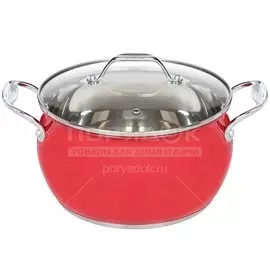 Кастрюля нержавеющая сталь, 4.7 л, с крышкой, Daniks, Валетта, QS-2-22/GS-01616-22CA, индукция