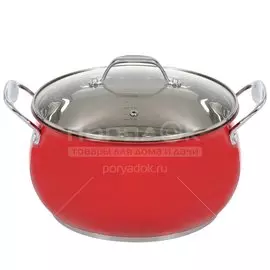 Кастрюля нержавеющая сталь, 5.4 л, с крышкой, Daniks, Валетта, QS-2-24/GS-01616-24CA