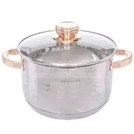 Кастрюля нержавеющая сталь, 4 л, с крышкой, Daniks, Вена, SD-Т87-22