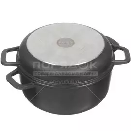 Кастрюля алюминий, антипригарное покрытие, 3 л, с крышкой, крышка алюминий, Биол, К302П