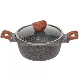 Кастрюля с антипригарным покрытием Daniks Barcelona Эколайф, с крышкой, 3.5 л