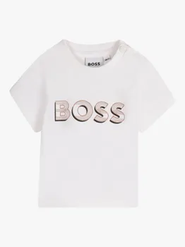 Футболка с логотипом boss baby HUGO BOSS, цвет Cookie