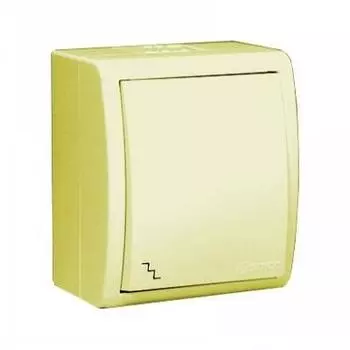 1594204-031 Выключатель одноклавишный проходной с подсветкой, IP54, 10А 250В, винтовой зажим, S15 Aqua, слоновая Simon 15 Aqua
