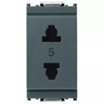 16233 Розетка 2p 15a us + eu d4,8 серая Vimar Idea