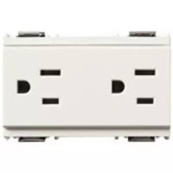 16246.B Розетка 2x2p + t15a usa/saso белая Vimar Idea