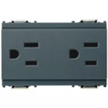 16246 Розетка 2x2p + t15a usa/saso серая Vimar Idea