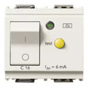 16511.16.6.B Выключатель термомагнитный /дифферн 1p+n c16 6ma белый Vimar Idea