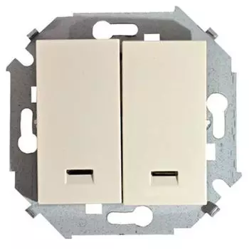 1591392-031 Выключатель двухклавишный с подсветкой, 16А 250В, винтовой зажим, слоновая кость Simon 15