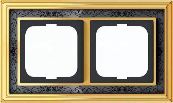 1722-833-500 Рамка Dynasty Латунь полированная черная роспись 2-постовая ABB