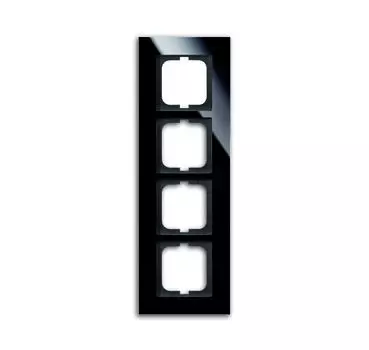 1724-825 Рамка Carat Черное стекло 4-постовая ABB