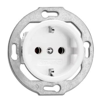173067 Розетка с защитными шторками Porcelain, 16A, AC 250V Duroplast центральная вставка. С винтовыми зажимами. THPG